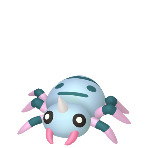Spinarak — duży render postaci w wariancie shiny