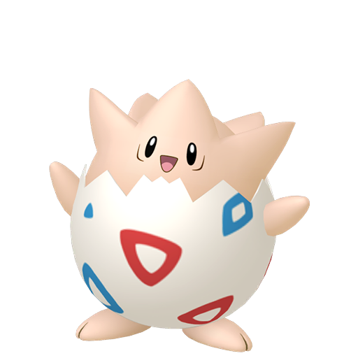 Togepi — duży render postaci w wariancie shiny