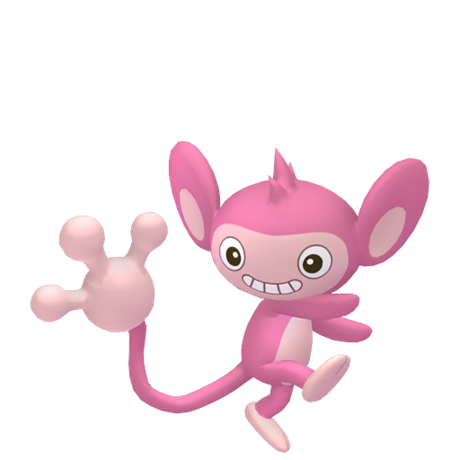Aipom — duży render postaci w wariancie shiny