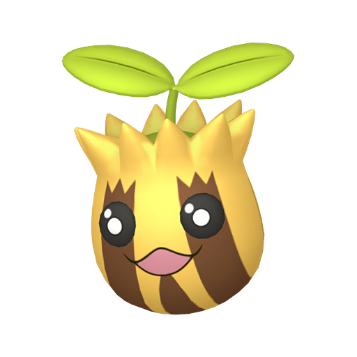 Sunkern — duży render postaci w wariancie shiny