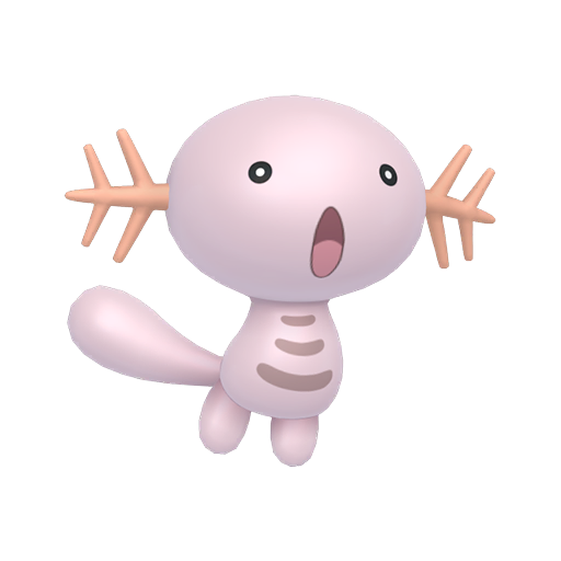Wooper — duży render postaci w wariancie shiny