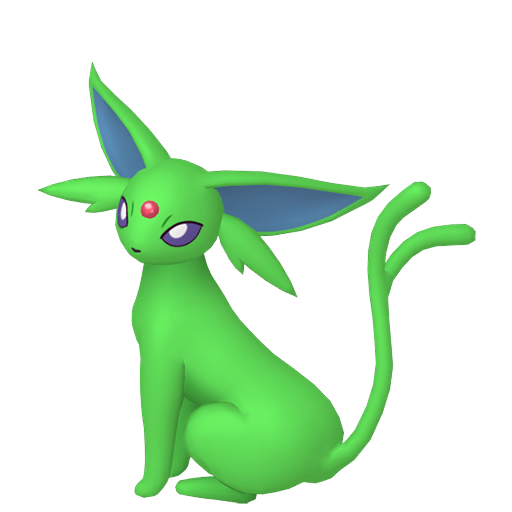Espeon — duży render postaci w wariancie shiny