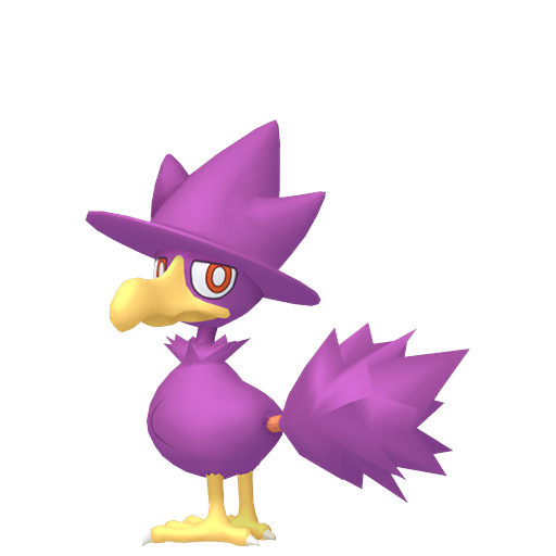 Murkrow — duży render postaci w wariancie shiny
