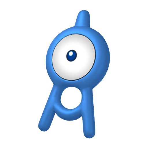 Unown — duży render postaci w wariancie shiny
