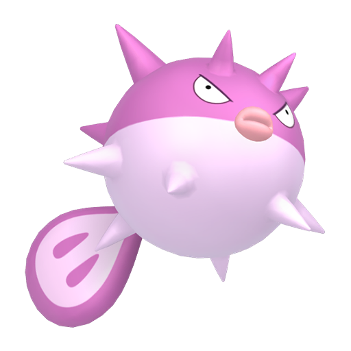 Qwilfish — duży render postaci w wariancie shiny