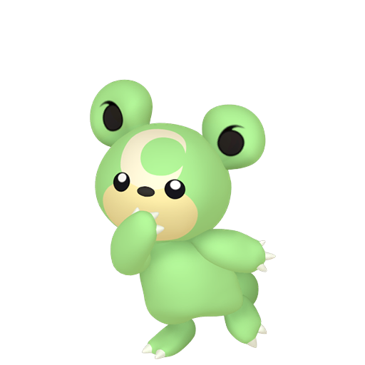 Teddiursa — duży render postaci w wariancie shiny