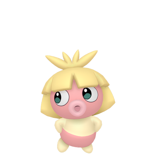 Smoochum — duży render postaci w wariancie shiny