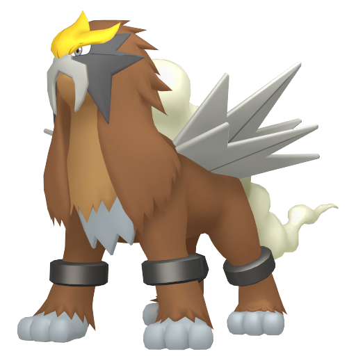 Entei — duży render postaci w wariancie shiny