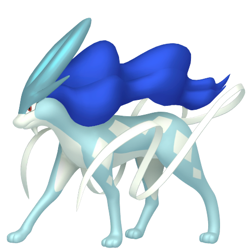 Suicune — duży render postaci w wariancie shiny