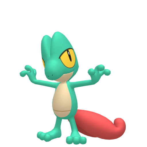 Treecko — duży render postaci w wariancie shiny