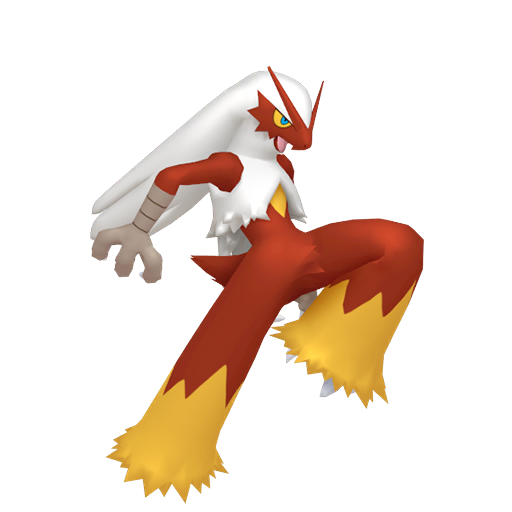 Blaziken — duży render postaci w wariancie shiny