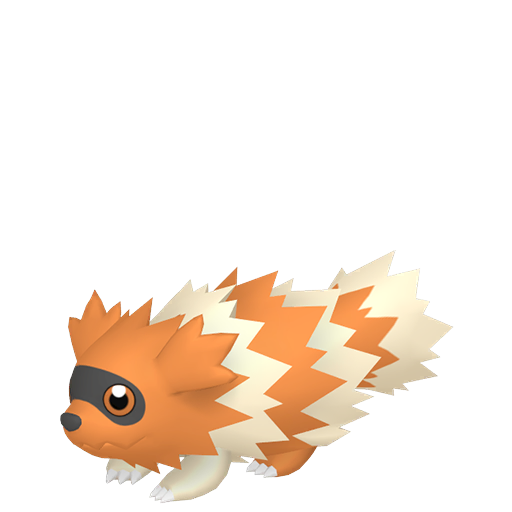 Zigzagoon — duży render postaci w wariancie shiny