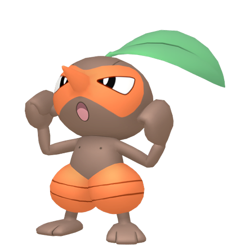 Nuzleaf — duży render postaci w wariancie shiny