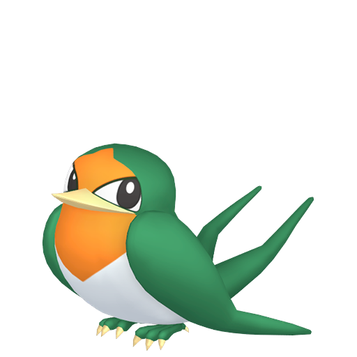 Taillow — duży render postaci w wariancie shiny