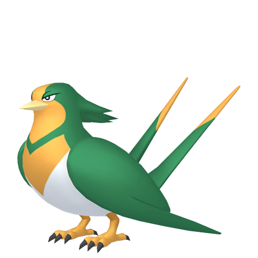 Swellow — duży render postaci w wariancie shiny