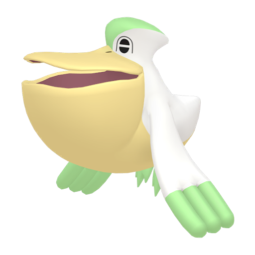 Pelipper — duży render postaci w wariancie shiny