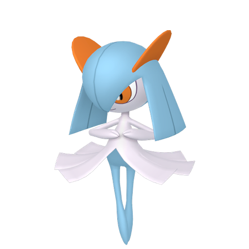 Kirlia — duży render postaci w wariancie shiny