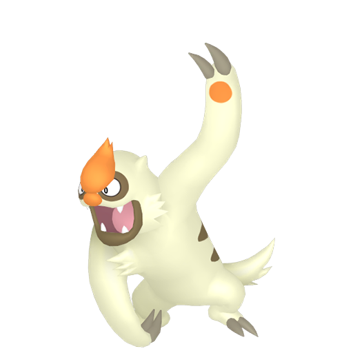 Vigoroth — duży render postaci w wariancie shiny