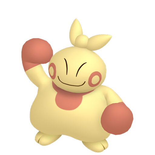 Makuhita — duży render postaci w wariancie shiny