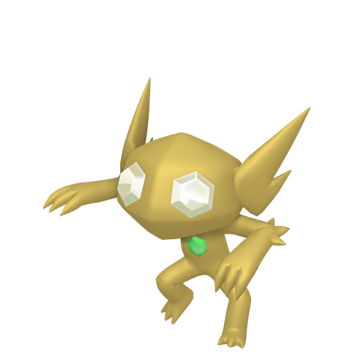 Sableye — duży render postaci w wariancie shiny