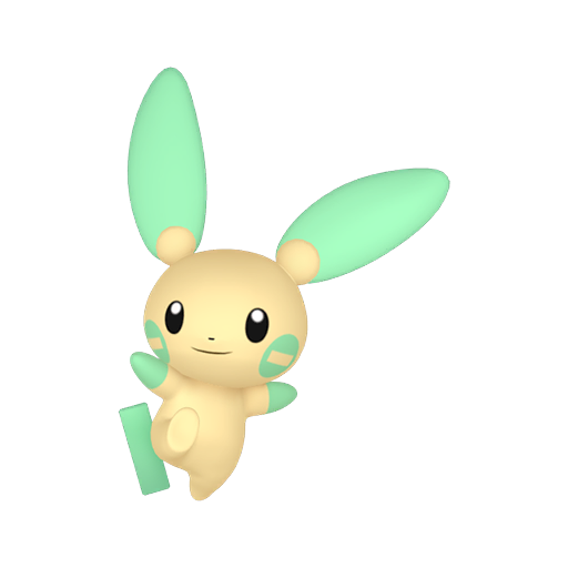 Minun — duży render postaci w wariancie shiny