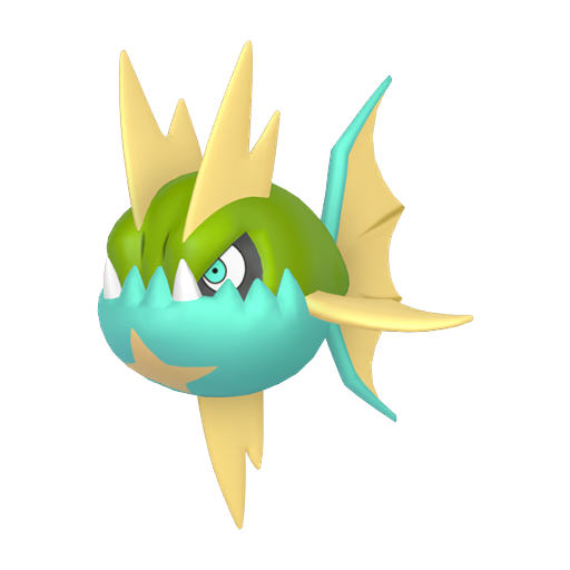 Carvanha — duży render postaci w wariancie shiny