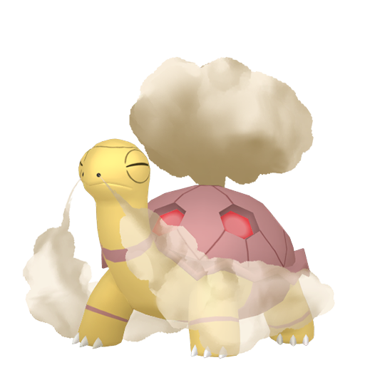 Torkoal — duży render postaci w wariancie shiny