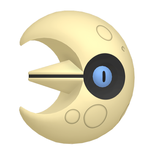 Lunatone — duży render postaci w wariancie shiny