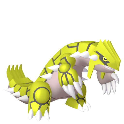 Groudon — duży render postaci w wariancie shiny
