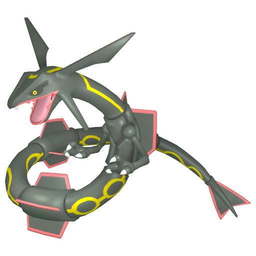 Rayquaza — duży render postaci w wariancie shiny