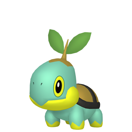 Turtwig — duży render postaci w wariancie shiny