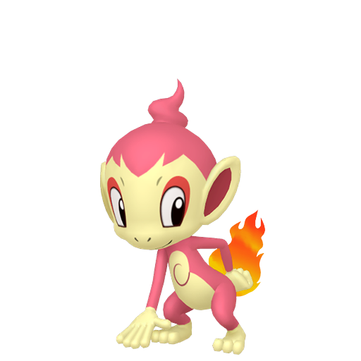 Chimchar — duży render postaci w wariancie shiny