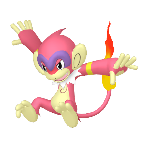 Monferno — duży render postaci w wariancie shiny