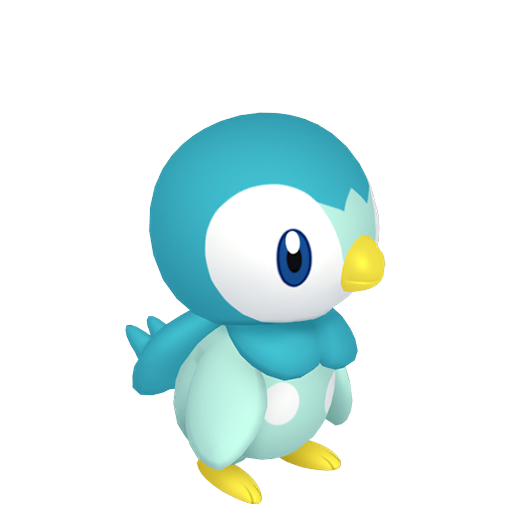 Piplup — duży render postaci w wariancie shiny
