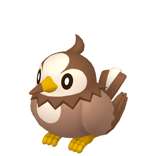 Starly — duży render postaci w wariancie shiny
