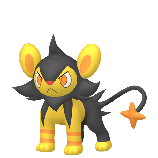 Luxio — duży render postaci w wariancie shiny