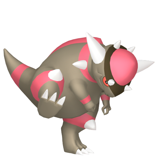 Rampardos — duży render postaci w wariancie shiny