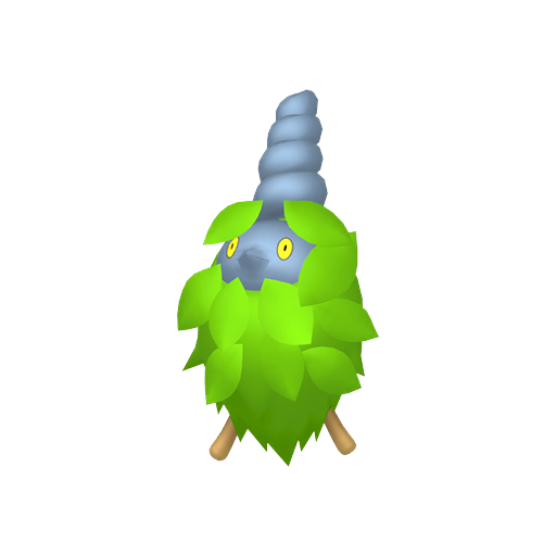 Burmy — duży render postaci w wariancie shiny