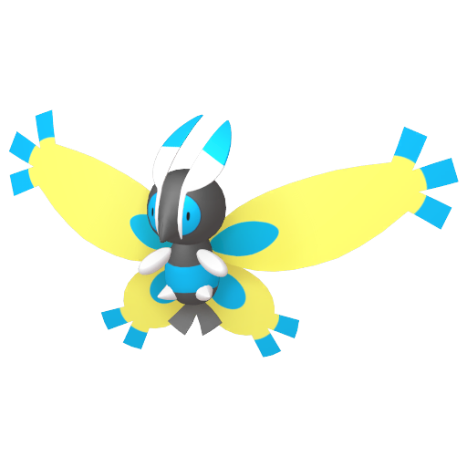 Mothim — duży render postaci w wariancie shiny