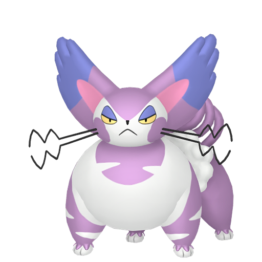 Purugly — duży render postaci w wariancie shiny