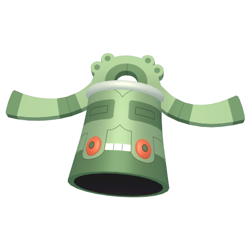 Bronzong — duży render postaci w wariancie shiny