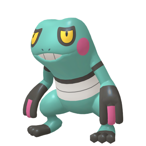 Croagunk — duży render postaci w wariancie shiny