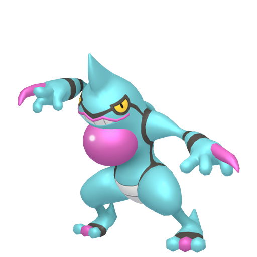 Toxicroak — duży render postaci w wariancie shiny