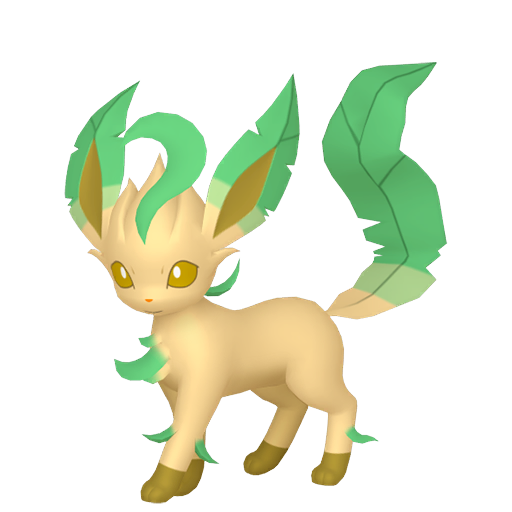 Leafeon — duży render postaci w wariancie shiny