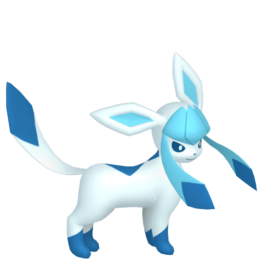 Glaceon — duży render postaci w wariancie shiny
