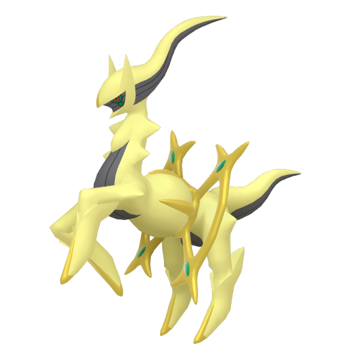 Arceus — duży render postaci w wariancie shiny