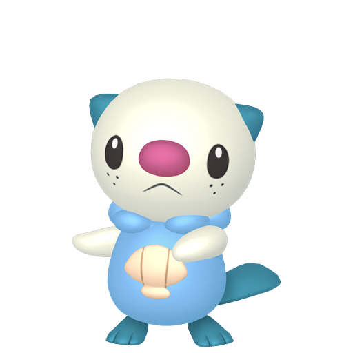 Oshawott — duży render postaci w wariancie shiny