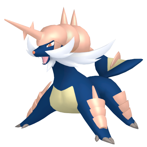 Samurott — duży render postaci w wariancie shiny
