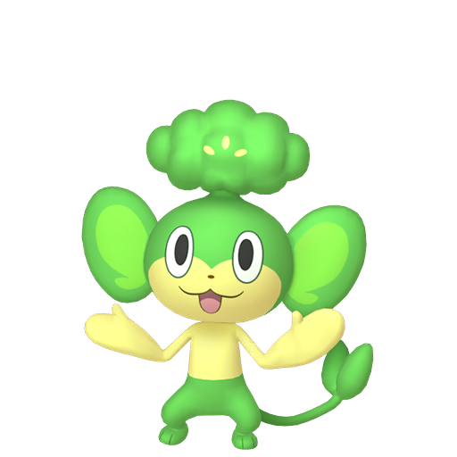 Pansage — duży render postaci w wariancie shiny