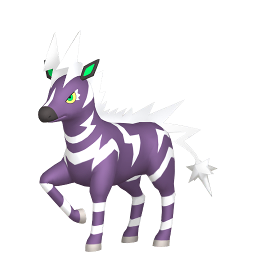 Zebstrika — duży render postaci w wariancie shiny